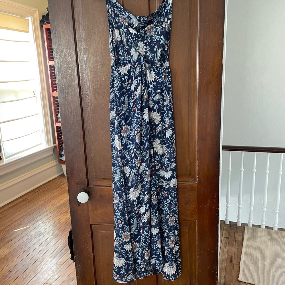 Hommage floral open back maxi dress